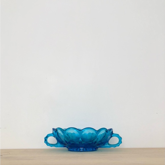 Vintage Anchor Hocking Laser Blue Glass Tray - Picture 5 of 5